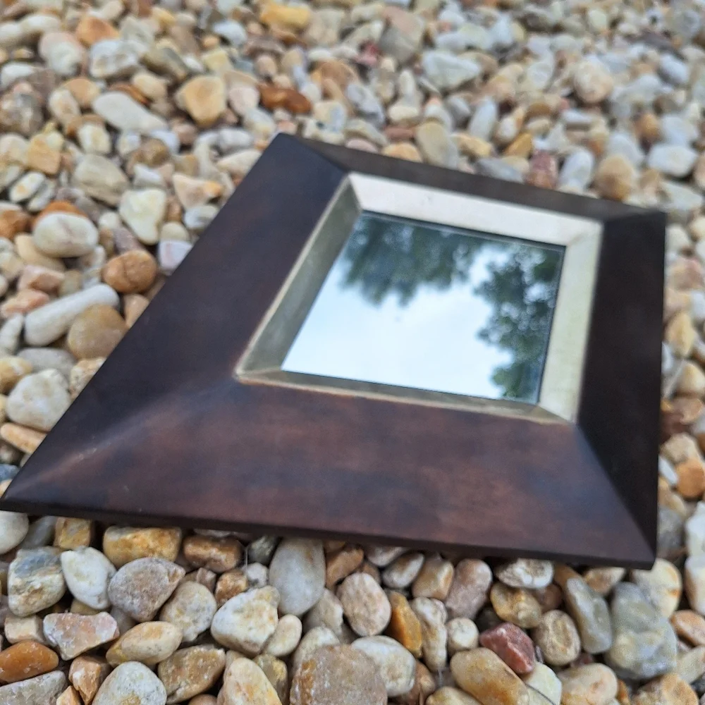 Mirror Wall Hanging Decor Rustic Metal Frame Vintage Modern Industrial Triangle